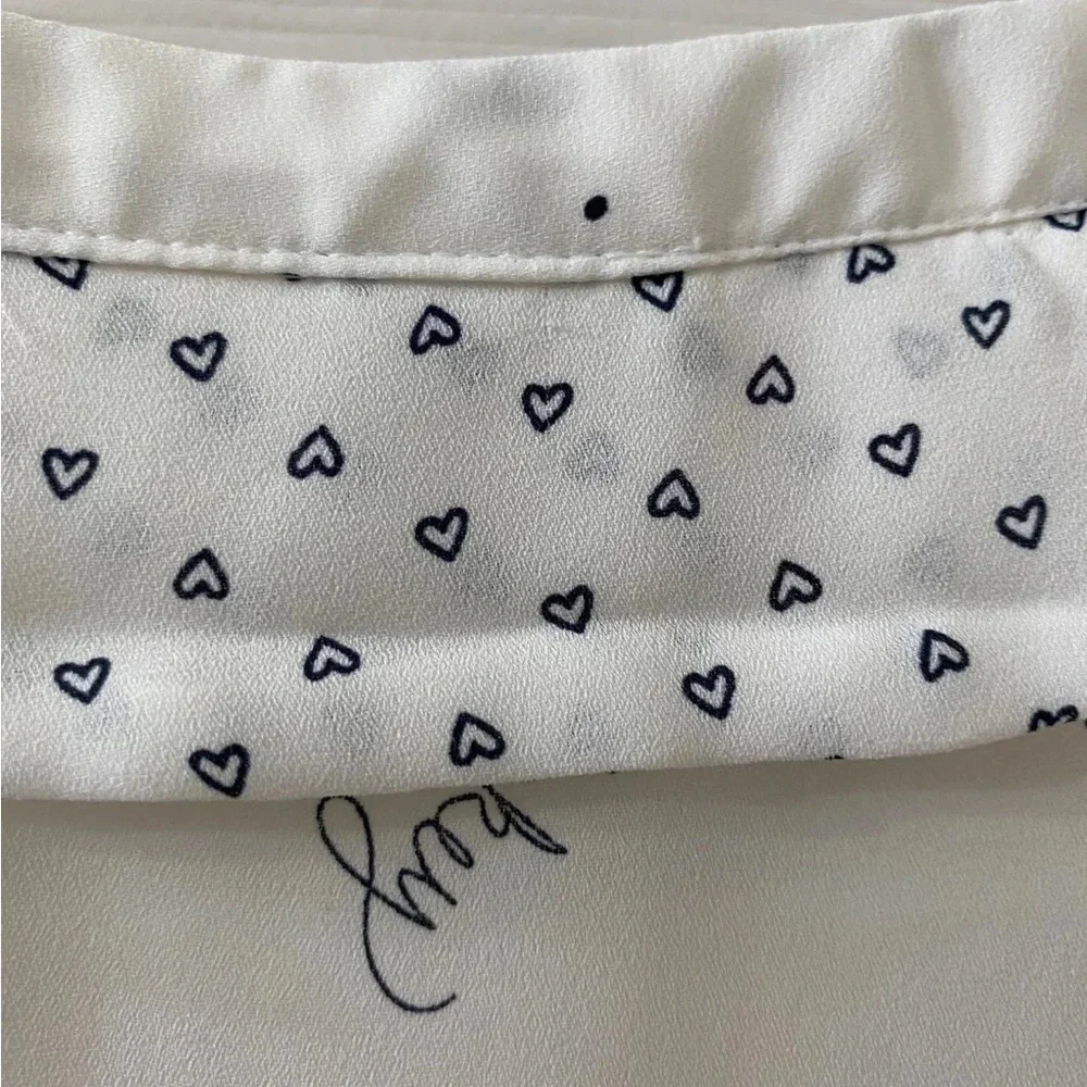 LC Lauren Conrad Disney White Sleeveless XS Blouse Bow & Minnie Mickey